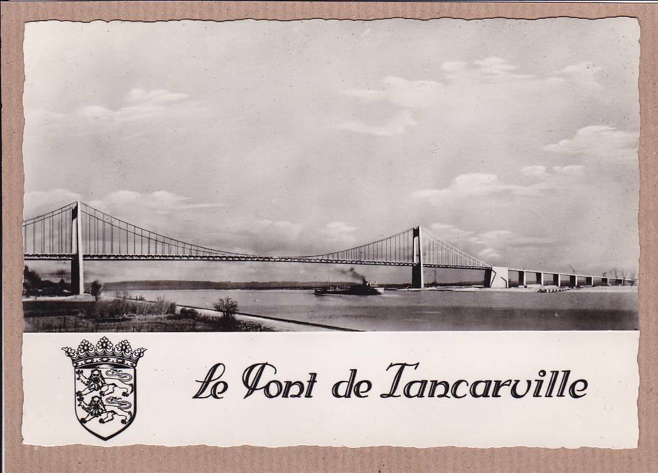 CPSM BLACK &amp; WHITE POSTCARD THE TANCARVILLE BRIDGE 