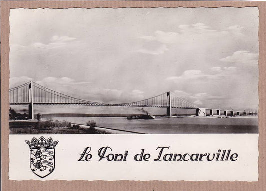 CPSM BLACK &amp; WHITE POSTCARD THE TANCARVILLE BRIDGE 
