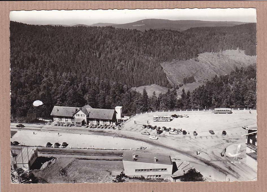 CPSM BLACK &amp; WHITE POSTCARD / LA SCHLUCHT SUMMIT PASS AERIAL VIEW (1961) 