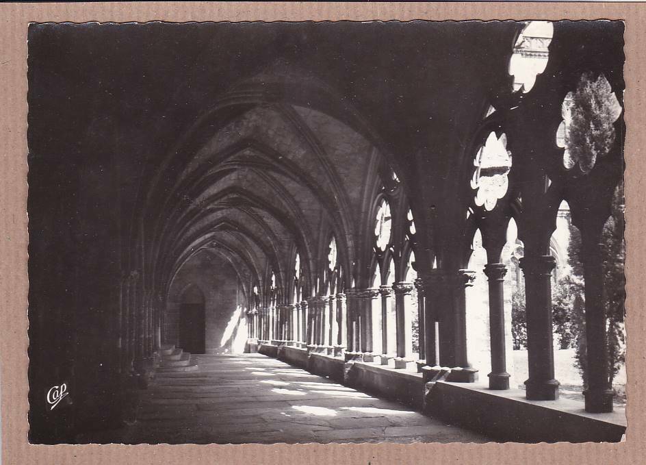 CPSM BLACK &amp; WHITE POSTCARD / BAYONNE THE CLOISTER OF STE-MARIE CATHEDRAL 