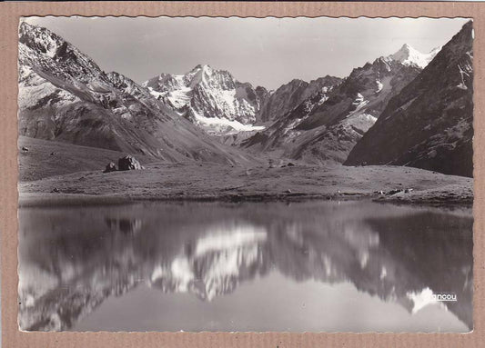 CPSM BLACK &amp; WHITE POSTCARD / COL DU LAUTARET THE LAMBS AND SNOW CORDIER 