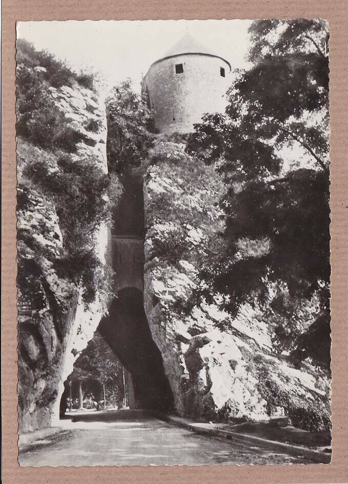 CPSM BLACK &amp; WHITE POSTCARD / BESANCON-LES-BAINS THE CARVED DOOR 