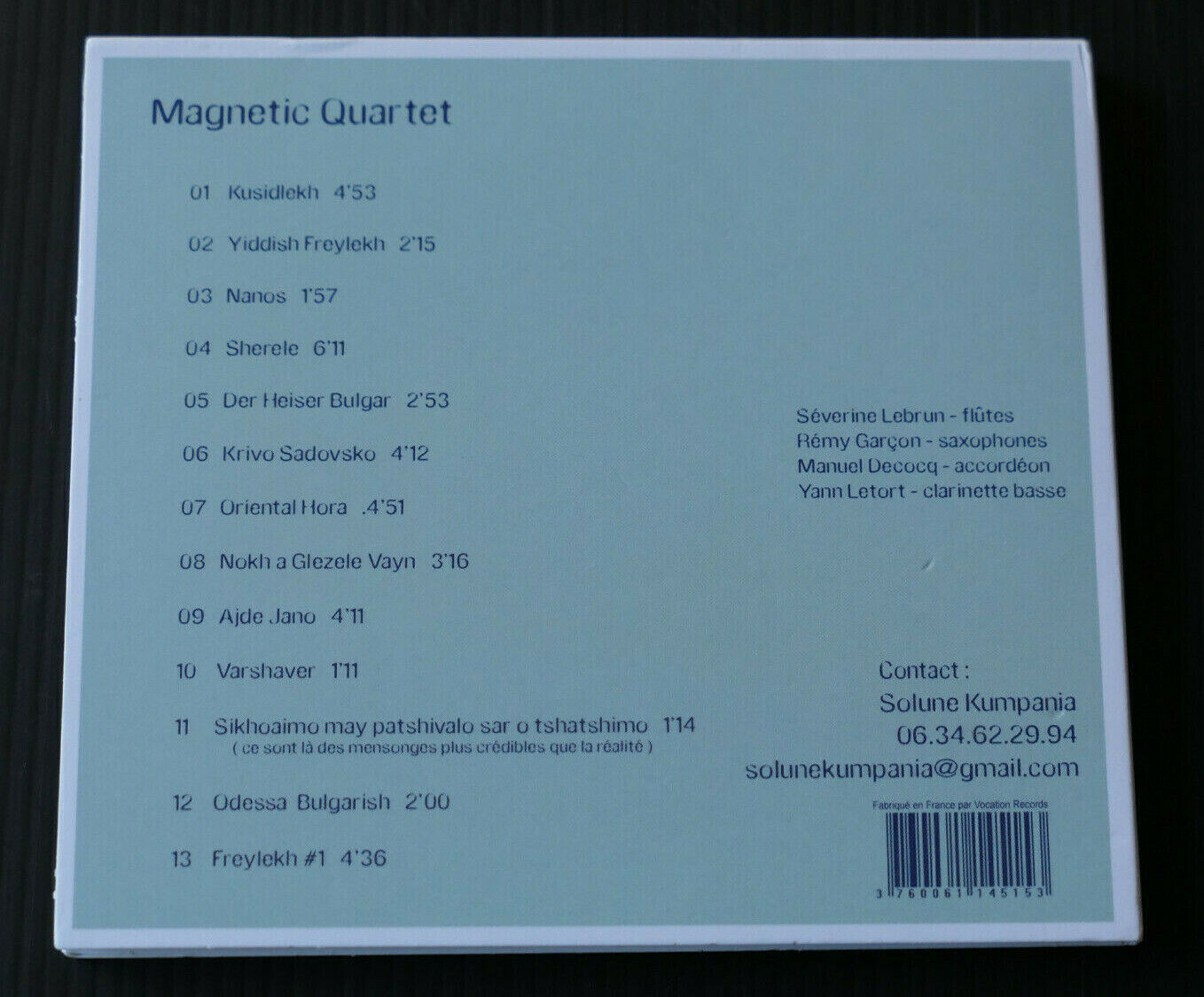 CD MAGNETIC QUARTET / 13 TITRES / 2010