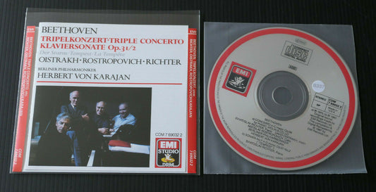 CD BEETHOVEN / TRIPELKONZERT KLAVIERSONATE OP.31/2 HERBERT VON KARAJAN / 1987