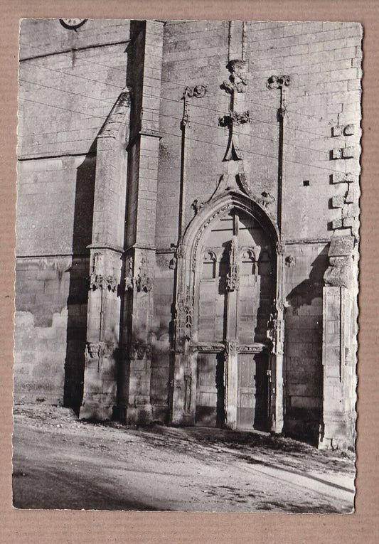CPSM BLACK &amp; WHITE POSTCARD / TAINGY YONNE CHURCH PORTAL 