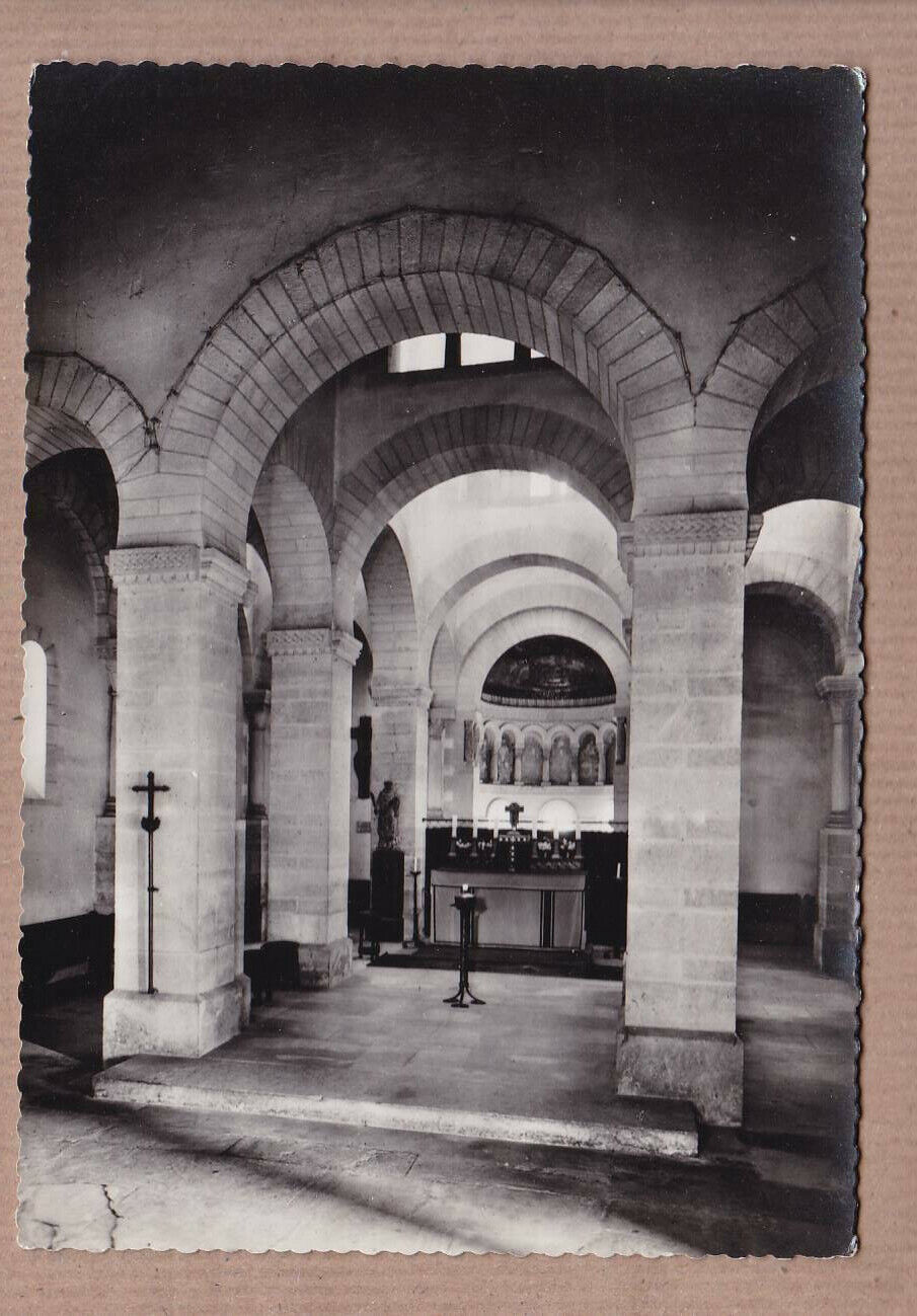 CPSM BLACK &amp; WHITE POSTCARD / GERMIGNY-DES-PRES LOIRET CHURCH 