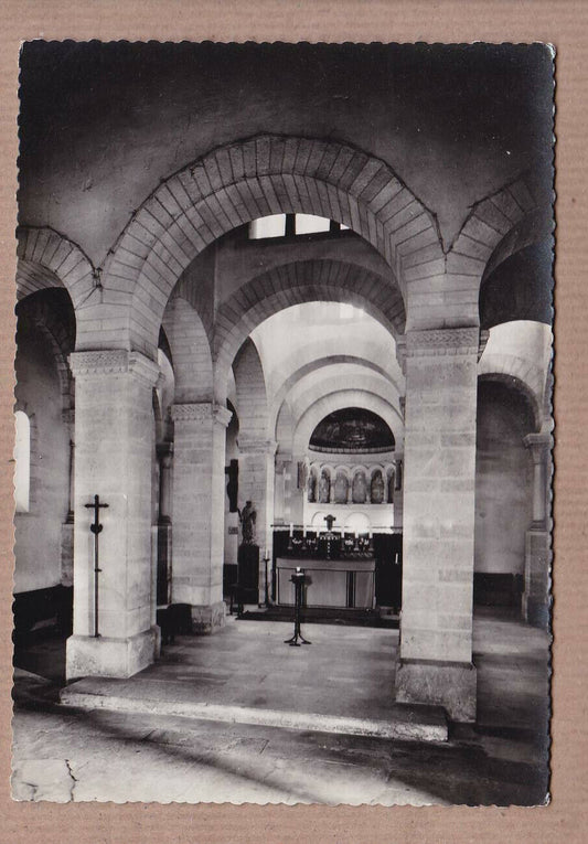 CPSM BLACK &amp; WHITE POSTCARD / GERMIGNY-DES-PRES LOIRET CHURCH 