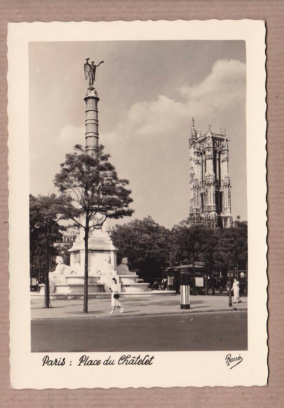 CARTE POSTALE CPSM NOIR & BLANC / PARIS PLACE DU CHATELET