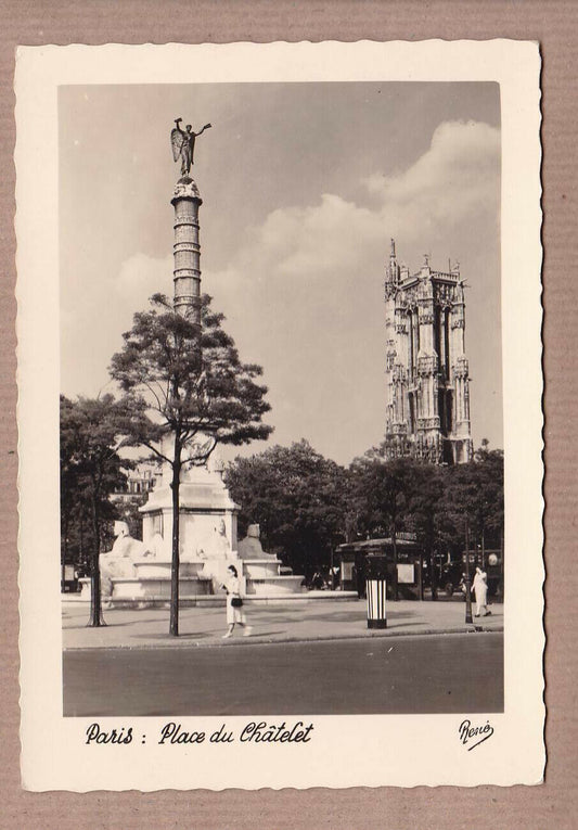 CARTE POSTALE CPSM NOIR & BLANC / PARIS PLACE DU CHATELET