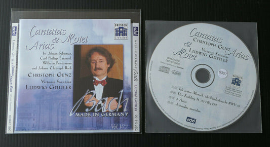 CD BACH CANTATAS & MOTET ARIAS / CHRISTOPH GENZ LUDWIG GUTTLER / DRESDEN 2000