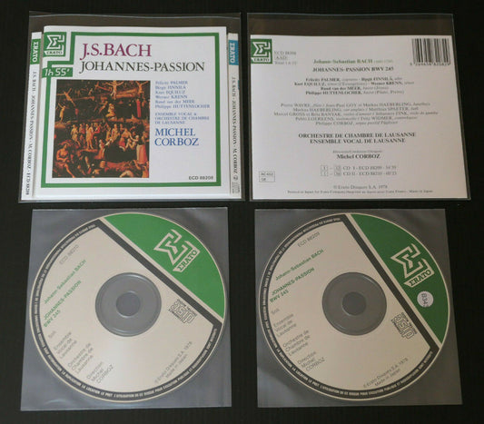 2CD BACH JOHANNES-PASSION / MICHEL CORBOZ / JAPAN ERATO ECD 88208