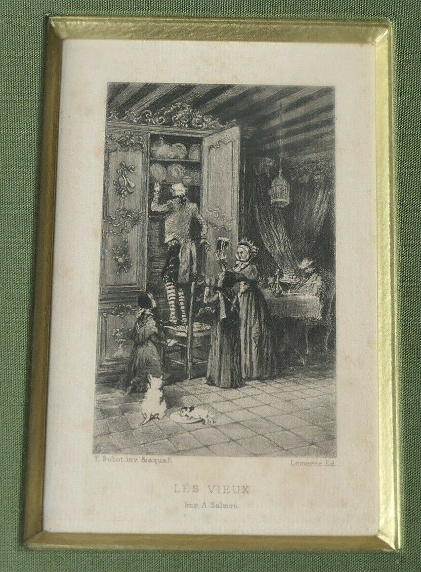 ANCIENNE GRAVURE EAU FORTE SIGNEE FELIX BUHOT LES VIEUX LEMERRE EDITEUR