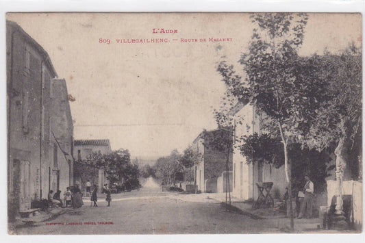CARTE POSTALE ANCIENNE CPA L'AUDE VILLEGAILHENC ROUTE DE MAZAMET