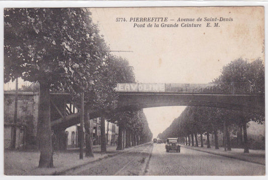 OLD POSTCARD CPA PIERREFITTE AVENUE DE SAINT-DENIS PONT