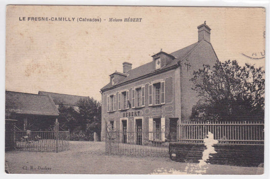 OLD POSTCARD CPA LE FRESNE-CAMILLY MAISON HEBERT 