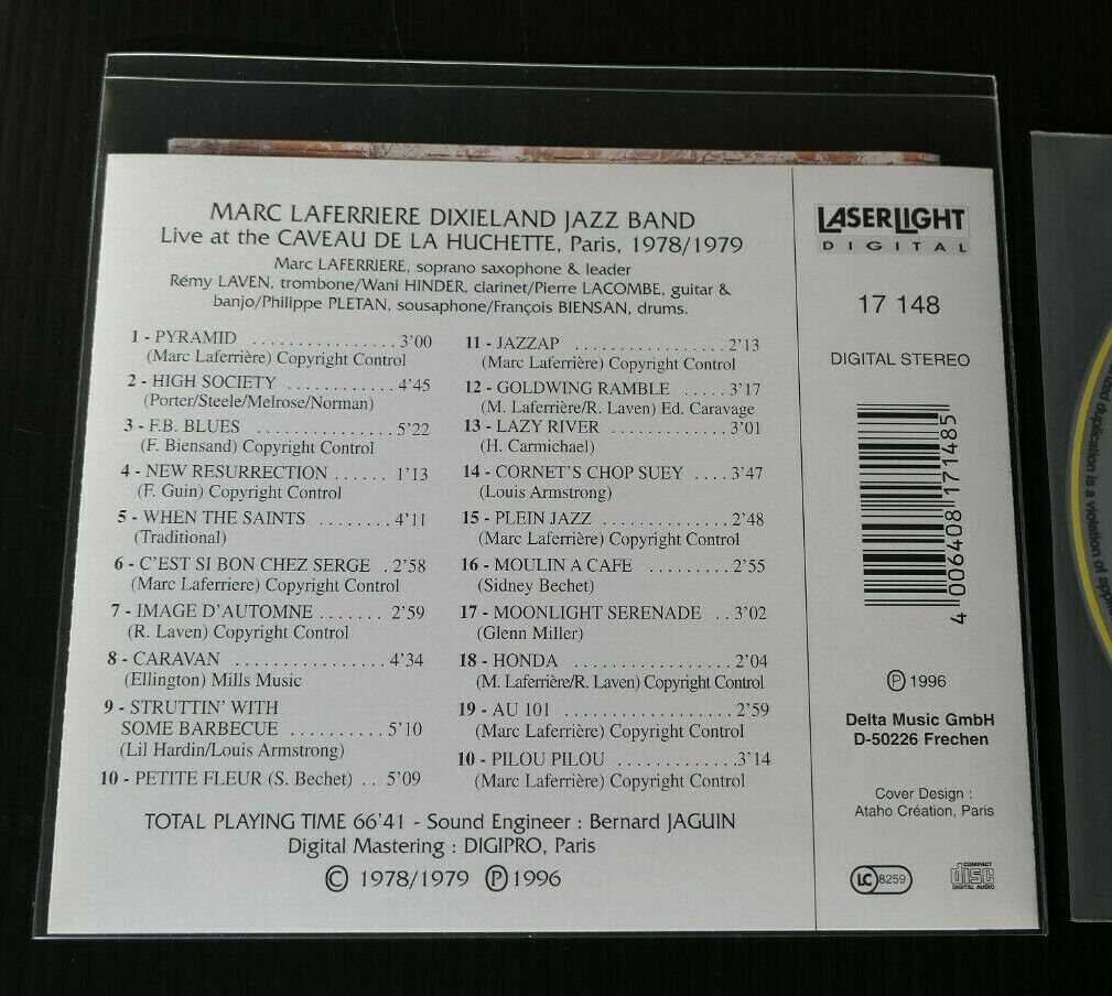 CD MARC LAFERRIERE DIXIELAND JAZZ BAND LIVE PARIS CAVEAU DE LA HUCHETTE 1978/79