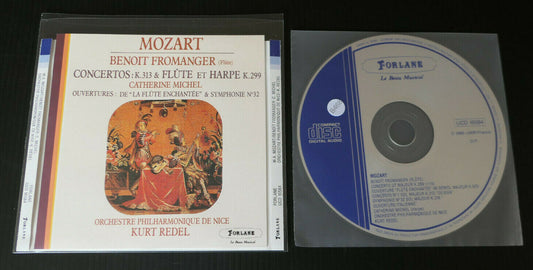 CD MOZART / BENOIT FROMANGER / CATHERINE MICHEL / FLUTE HARPE / FORLANE 1989