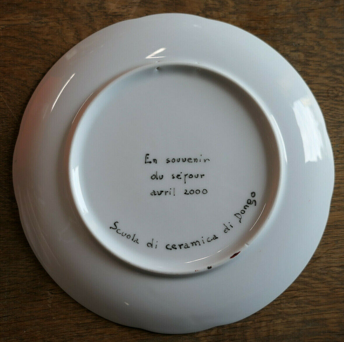 ASSIETTE HANDPAINTED SOUVENIR PLATE ITALY CHIESA COMUNE DI DONGO EGLISE CHURCH