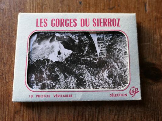 ANCIENNE POCHETTE SOUVENIR 10 PHOTOS NOIR & BLANC LES GORGES DU SIERROZ SAVOIE