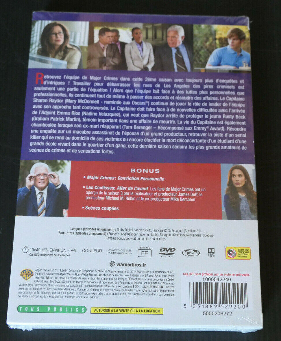 DVD MAJOR CRIMES / INTEGRALE SAISON 2 / 2015