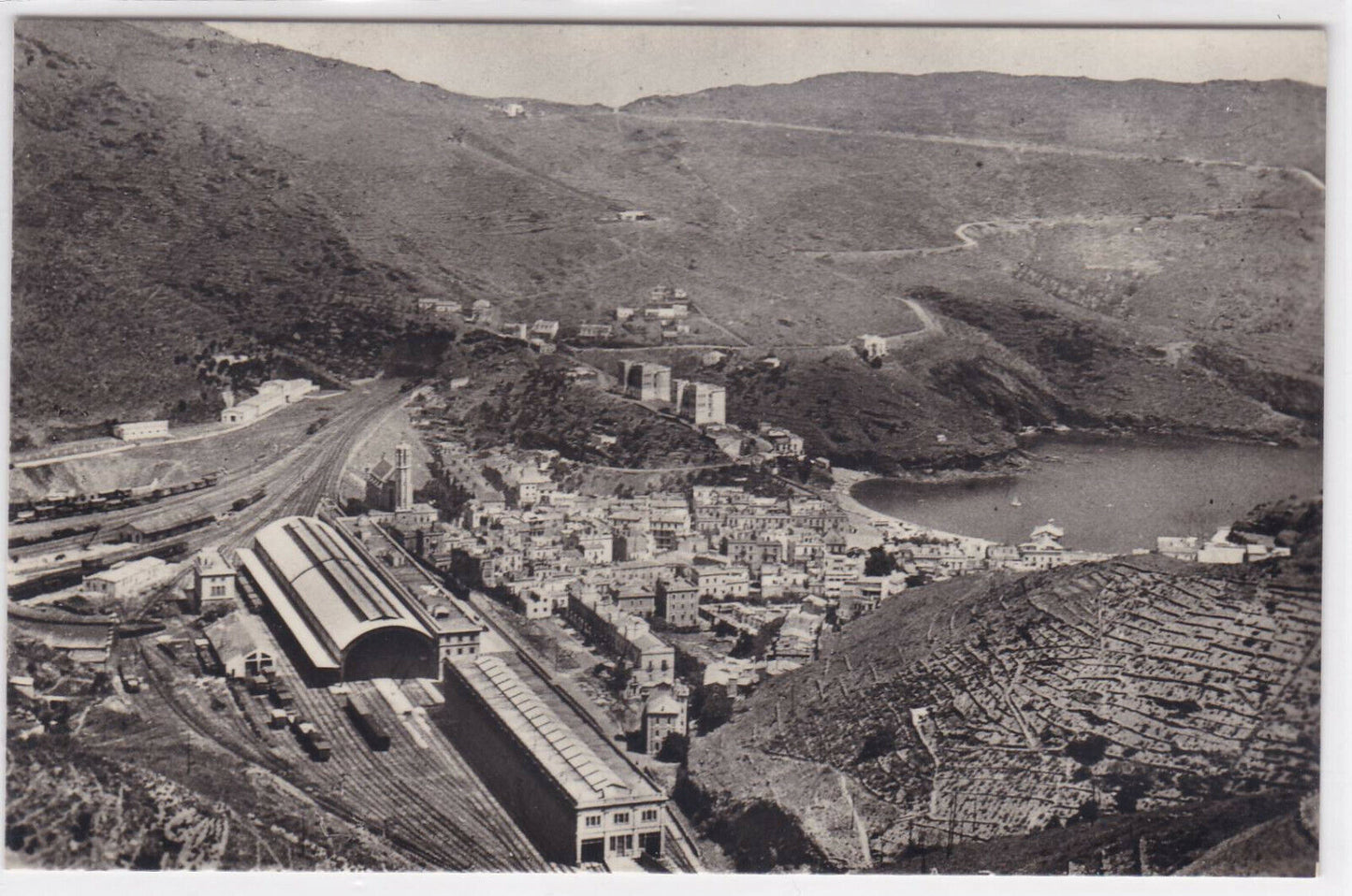 CARTE POSTALE NOIR & BLANC CPSM PORT-BOU COSTA BRAVA VISTA PANORAMICA