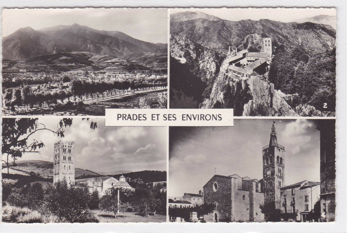 CARTE POSTALE NOIR & BLANC CPSM PRADES ET SES ENVIRONS MULTIVUE
