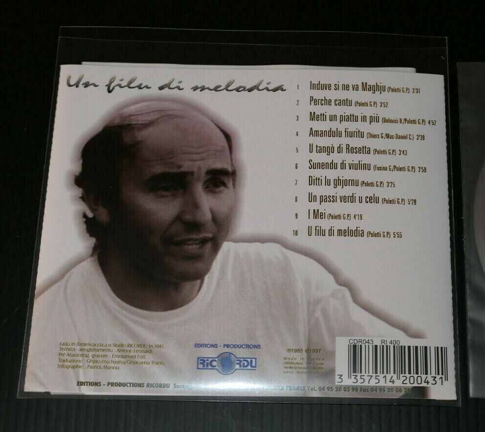 CD JEAN-PAUL POLETTI / UN FILU DI MELODIA / RICORDU 1997