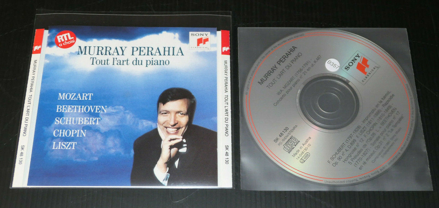 CD MURRAY PERAHIA / TOUT L'ART DU PIANO / MOZART BEETHOVEN SCHUBERT CHOPIN LISZT