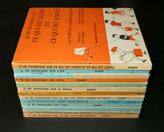 RARE LOT DE LIVRES ENFANCE ECOLE SCOLAIRE / JE ME RENSEIGNE SUR / SHAPP CANADA