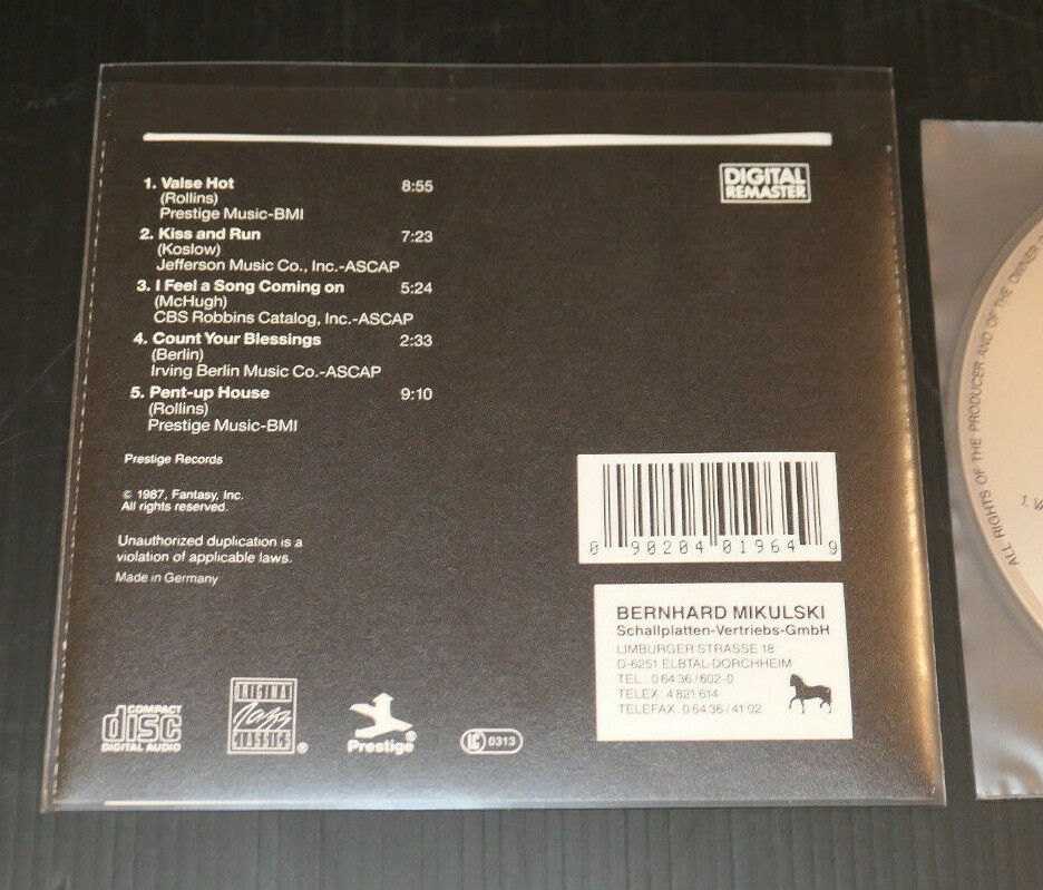 CD SONNY ROLLINS PLUS FOUR CLIFFORD BROWN MAX ROACH RICHIE POWELL GEORGE MORROW