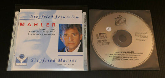 CD GUSTAV MAHLER / SIEGFRIED JERUSALEM TENOR / SIEGFRIED MAUSER PIANO / 1990