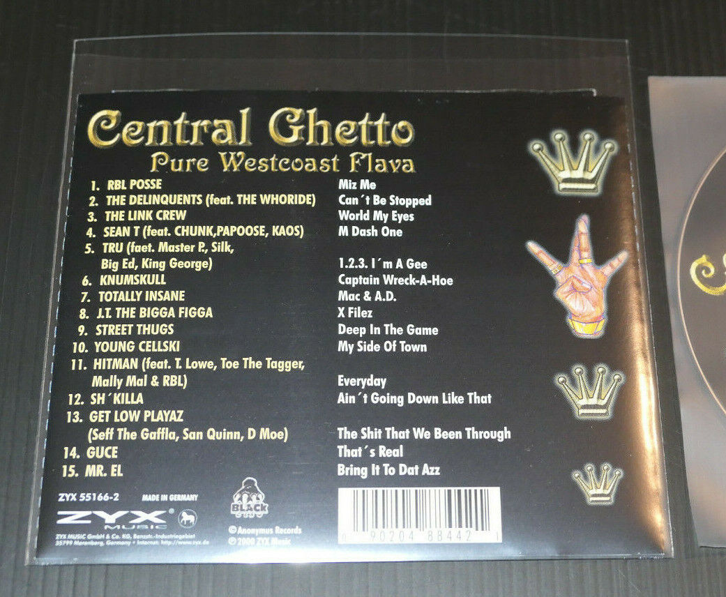 CD CENTRAL GHETTO VOLUME 1 / PURE WESTCOAST FLAVA / ZYX MUSIC 2000