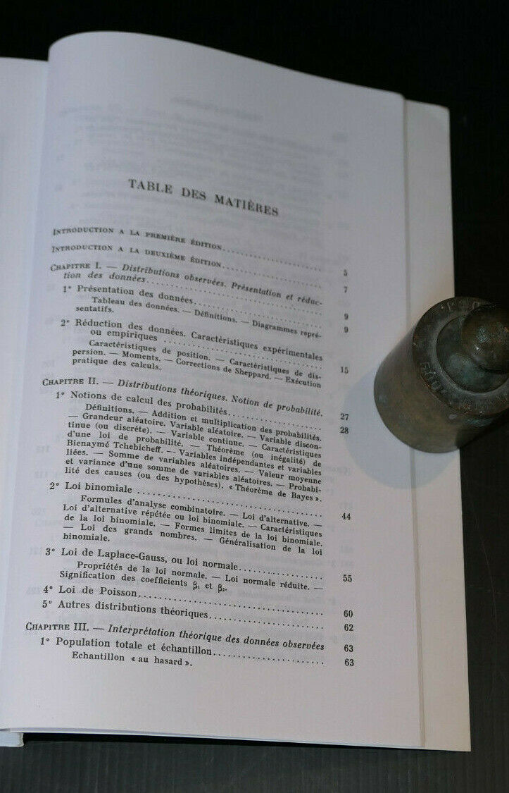 METHODES STATISTIQUES EN BIOLOGIE ET EN AGRONOMIE / A. VESSEREAU 1992