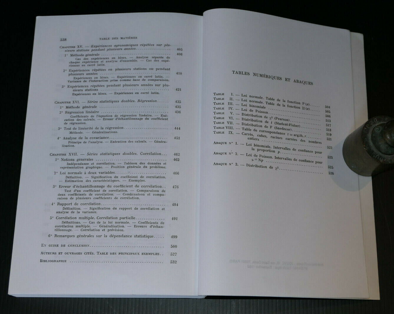 METHODES STATISTIQUES EN BIOLOGIE ET EN AGRONOMIE / A. VESSEREAU 1992