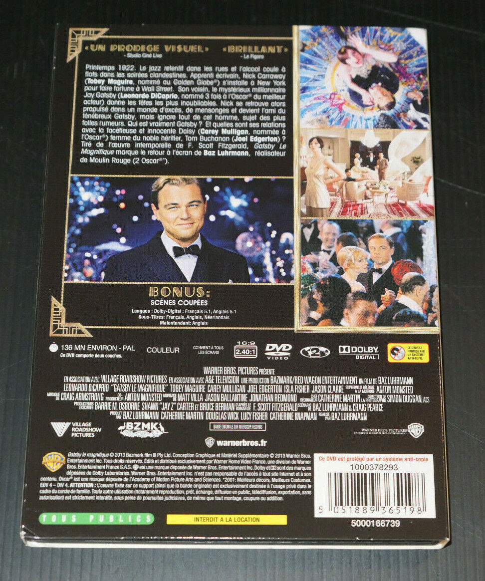 DVD GATSBY LE MAGNIFIQUE / LEONARDO DI CAPRIO / 2013