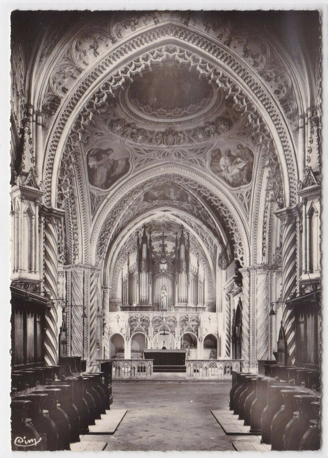 CARTE POSTALE NOIR & BLANC CPSM ABBAYE D'HAUTECOMBE INTERIEUR DE L'EGLISE SAVOIE