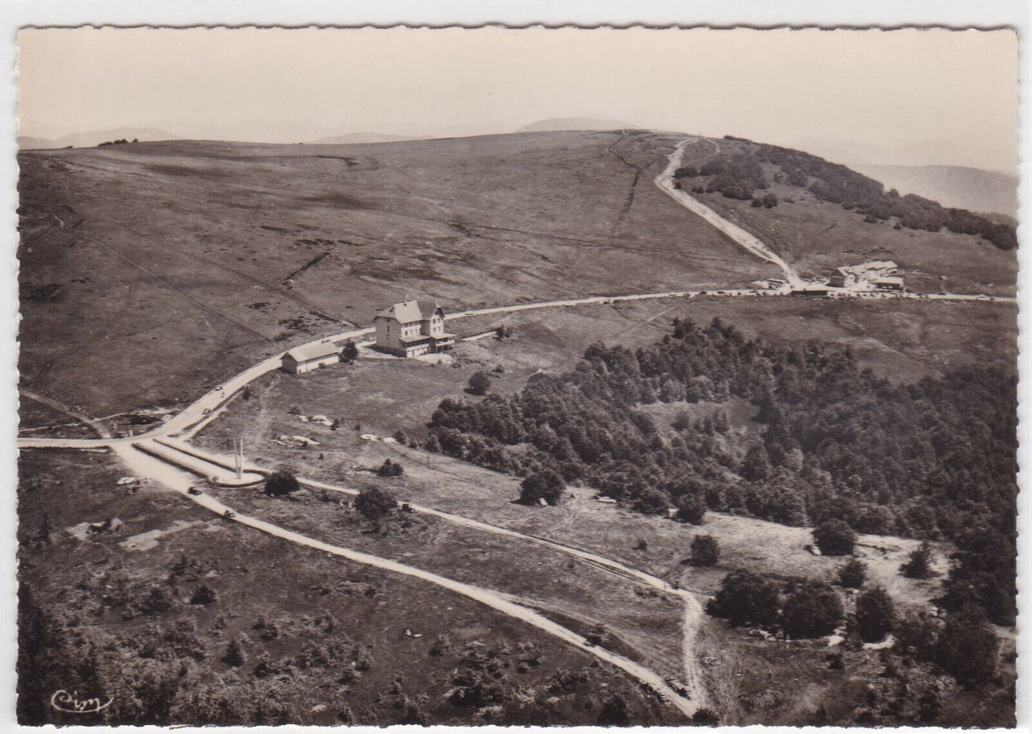 CARTE POSTALE NOIR & BLANC CPSM BALLON D'ALSACE LA FERME RESTAURANT BRUST HOTEL