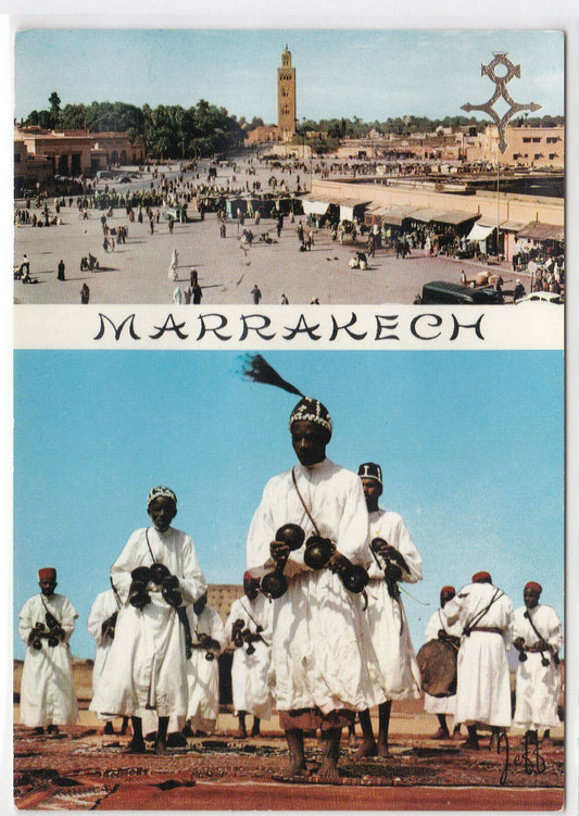 COLOR POSTCARD CPSM MOROCCO MARRAKECH DJEEMA EL FNA SQUARE LES GLAOUAS 