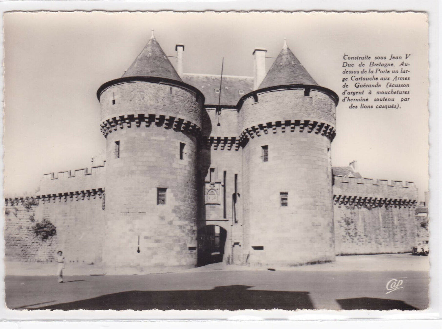 BLACK &amp; WHITE POSTCARD CPSM GUERANDE PORTE ST-MICHEL 