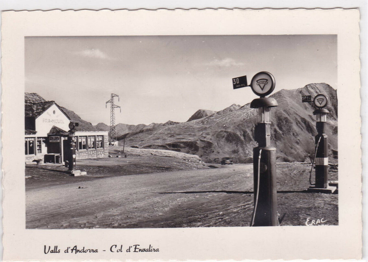 BLACK &amp; WHITE POSTCARD CPSM VALLS D’ANDORRA COL D’ENVALIRA REFUGE FRA MIQUEL 