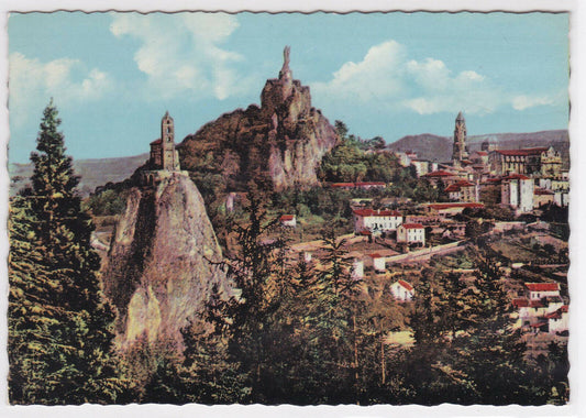 CPSM LE PUY COLOR POSTCARD VIEW TAKEN THROUGH THE PINES (1957) 