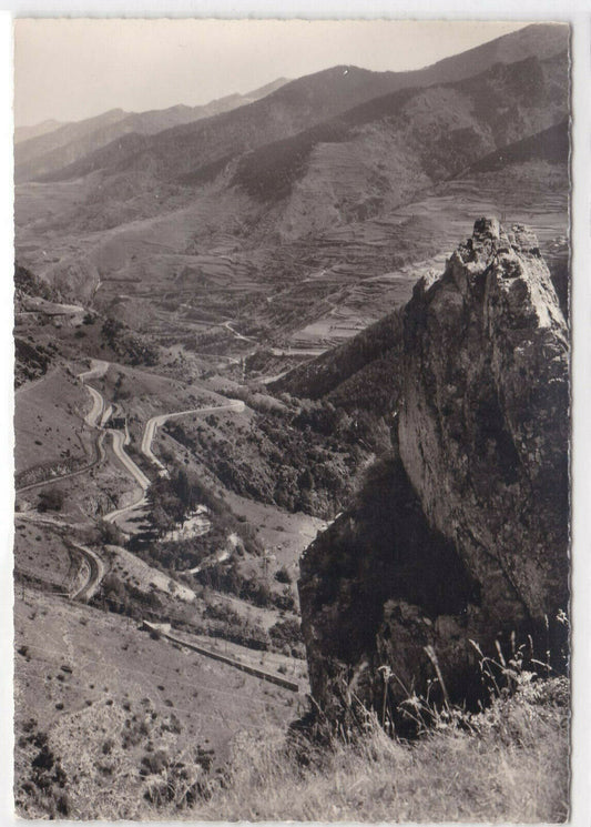 BLACK &amp; WHITE POSTCARD CPSM SURROUNDINGS OF FONT-ROMEU MOUNTAIN BENDS