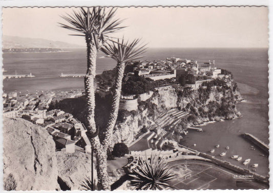 CARTE POSTALE NOIR & BLANC CPSM MONACO LE ROCHER