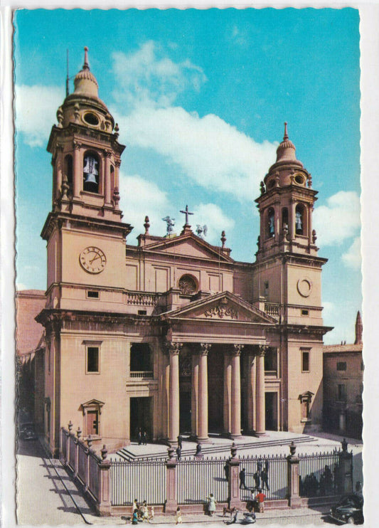 COLOR POSTCARD CPSM PAMPLONA FACADE OF THE CATHEDRAL 