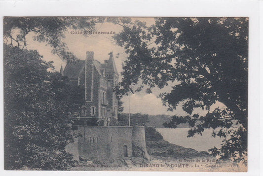 OLD BLACK &amp; WHITE POSTCARD CPA DINARD LA VICOMTE LA CASTELNIE 