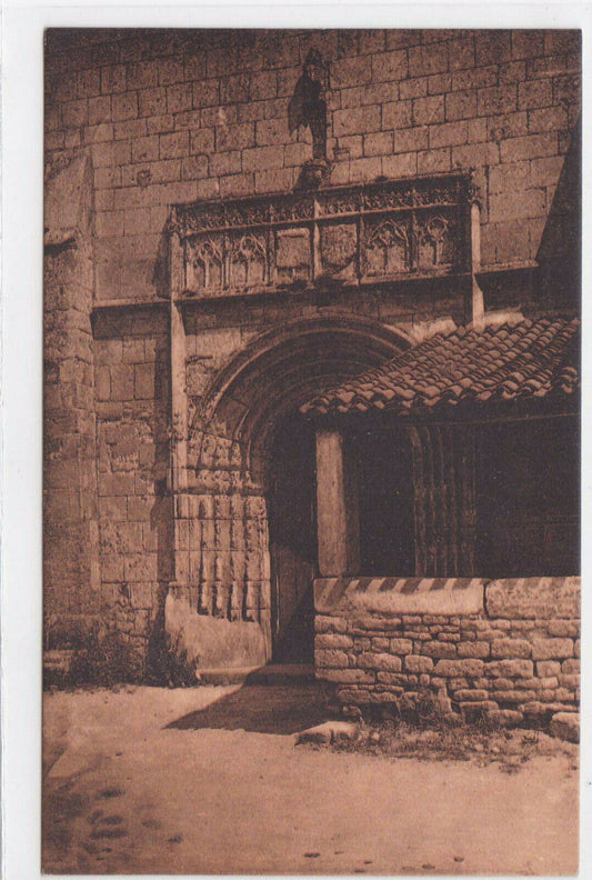 OLD POSTCARD CPA PORTAL OF THE CHURCH OF POUILLE VENDEE 