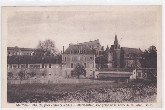 OLD BLACK &amp; WHITE POSTCARD CPA STE-RADEGONDE PRES TOURS MARMOUTIER 