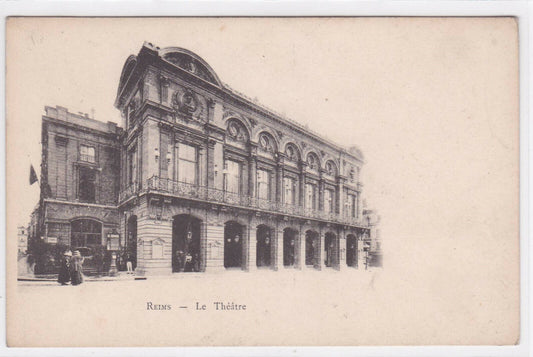 CARTE POSTALE ANCIENNE NOIR ET BLANC CPA REIMS LE THEATRE
