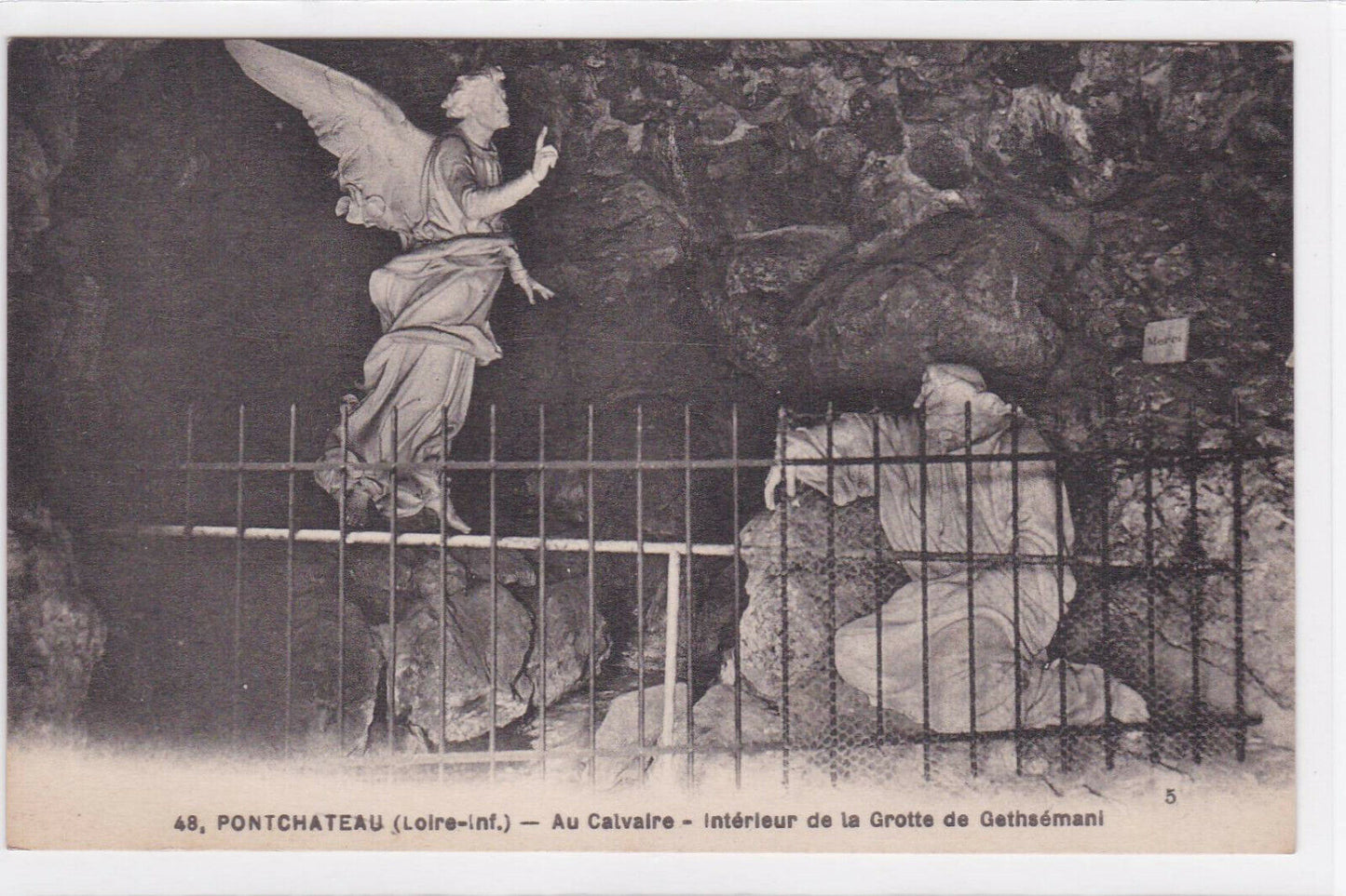 CARTE POSTALE ANCIENNE CPA PONTCHATEAU AU CALVAIRE INTERIEUR GROTTE GETHSEMANI