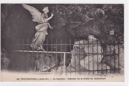 OLD POSTCARD CPA PONTCHATEAU AT CALVARY INSIDE GETHSEMANI CAVE 